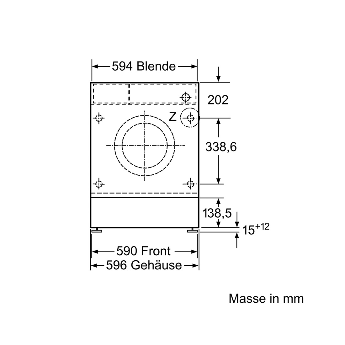 Siemens WI14W542CH 8kg Einbau-Waschmaschine C