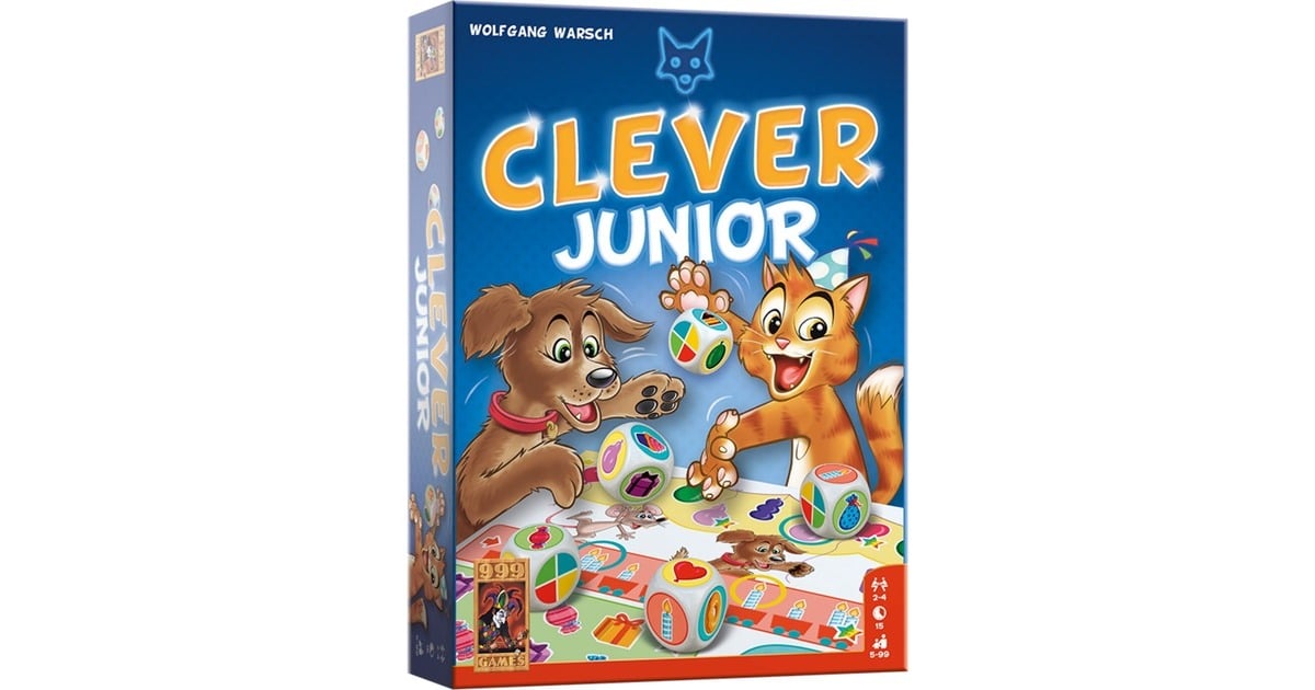 999 GamesClever Junior Dobbelspel  (Nederlands, 2 - 4 spelers, 15 minuten, Vanaf 5 jaar)