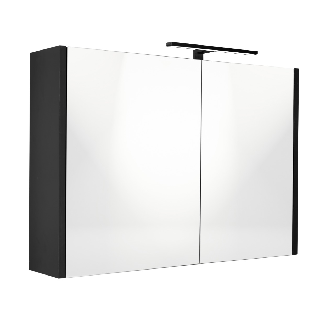 Best Design Happy spiegelkast met verlichting 100x60cm zwart mat