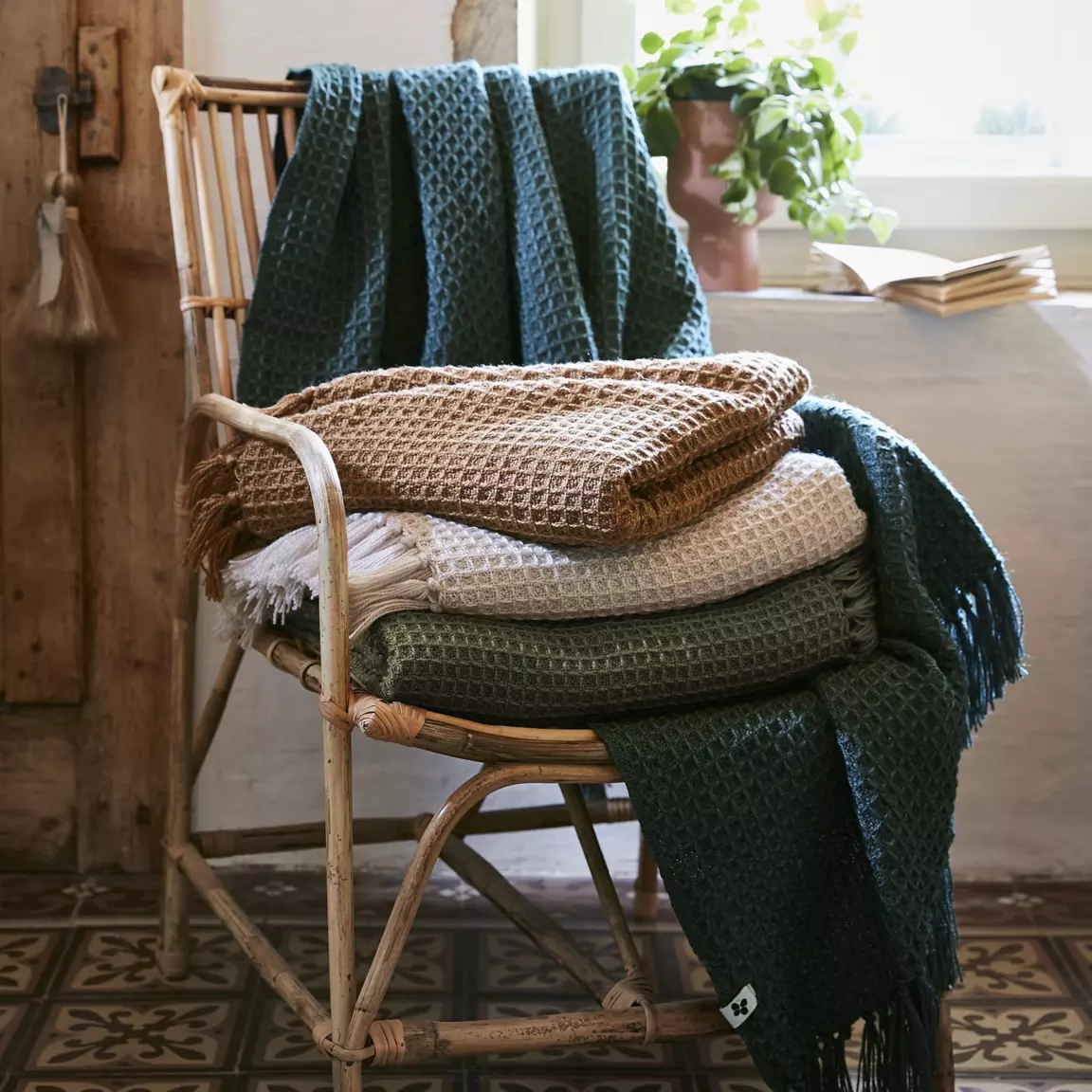 Plaid canapé matière recyclée (130 x 160 cm) Gabin Camel