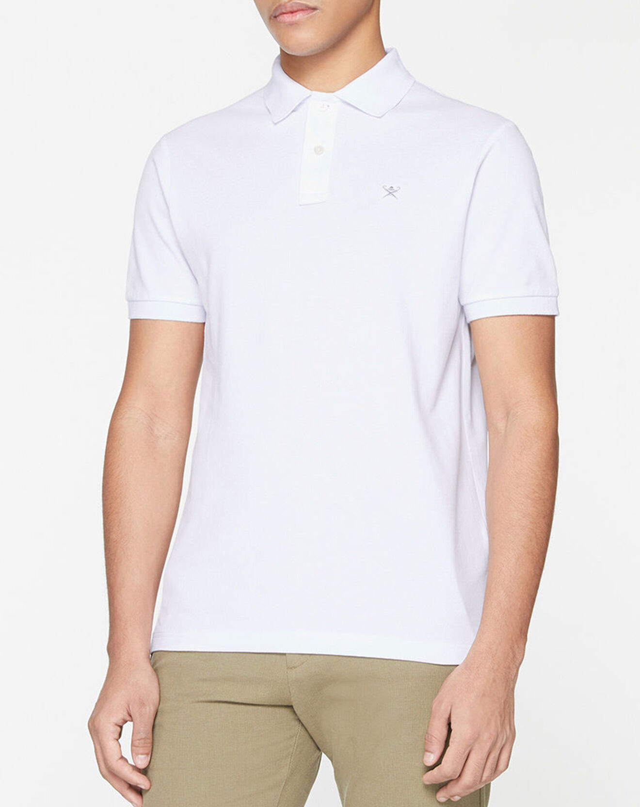 Hackett London Polo Slim Fit uni blanc