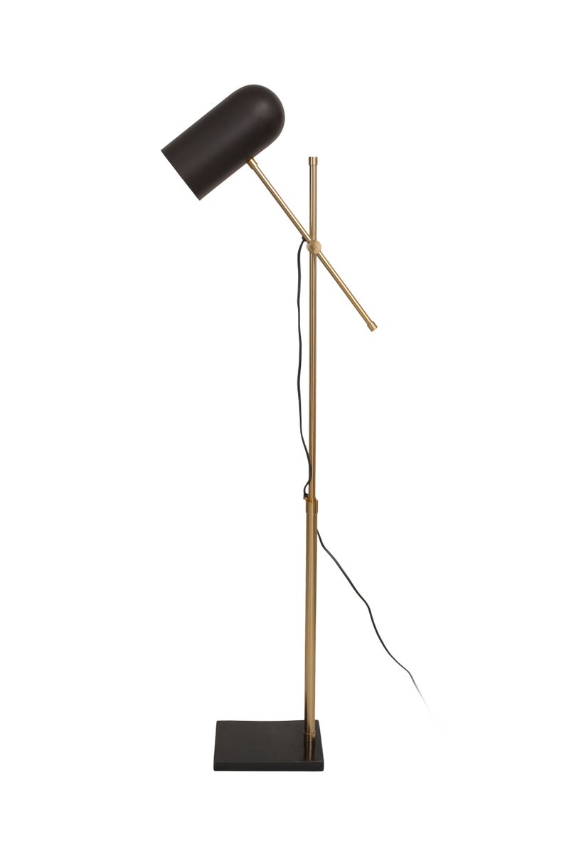 Minimalistische staande lamp in zwart en goud, Scandinavisch design, modern, 160 cm | Woonkamer/eetkamerlamp