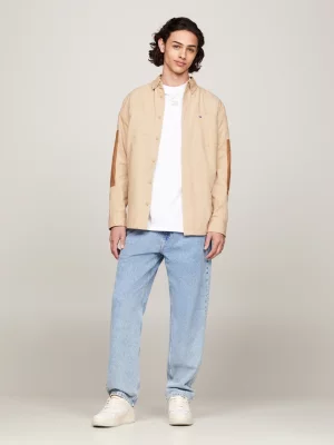 Camisa de lona tonal com modelagem relaxada