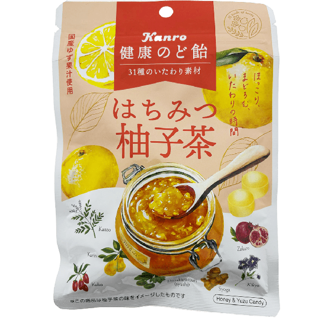Kanro Keelsnoep met Yuzu Honing Smaak 80g