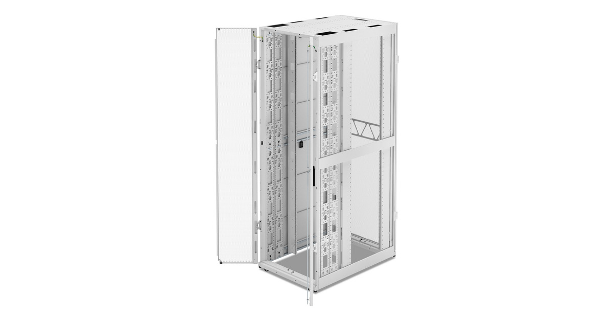 APCNetShelter SX AR3388W2, Gen 2, 52U server rack  (Wit/groen, 2436H x 800B x 1200D mm, met zijkanten)