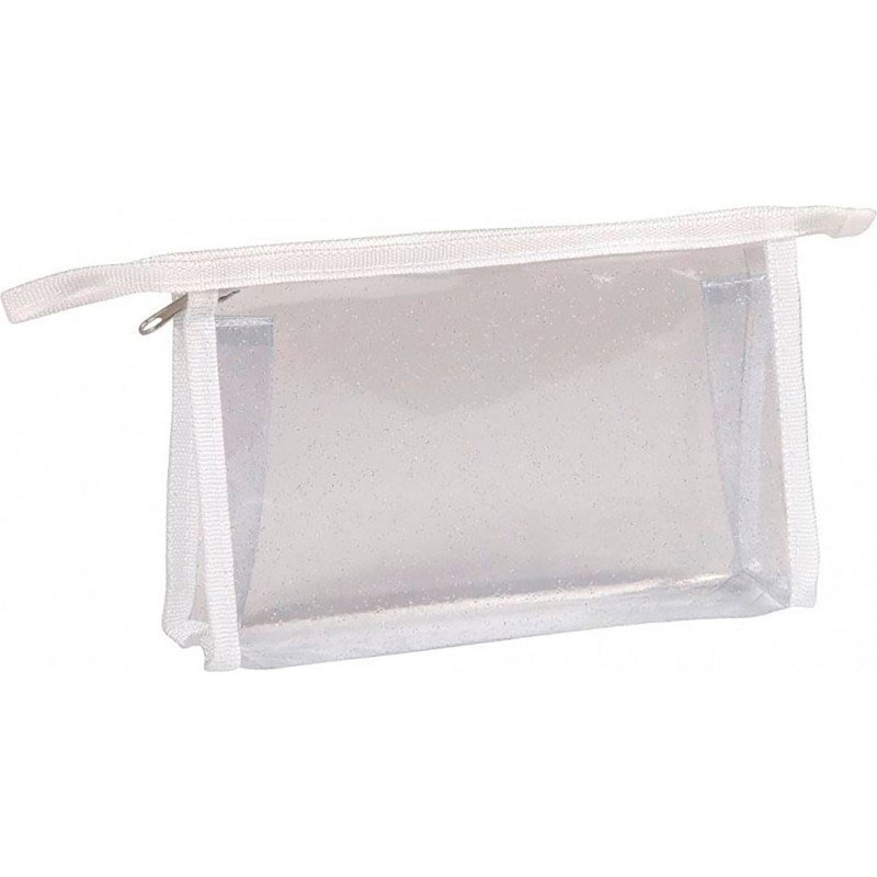Trousse rectangulaire transparente avec paillettes