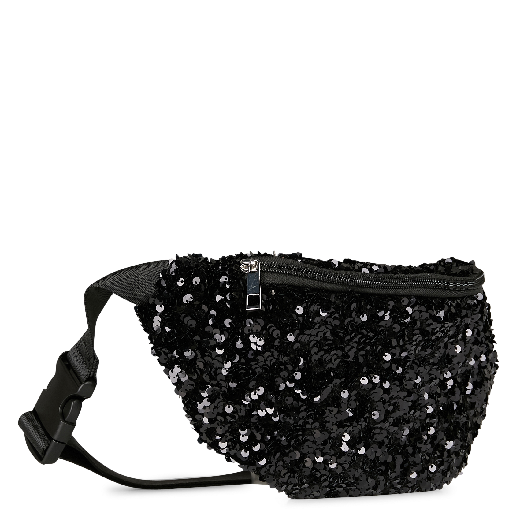 STEPHANIA - Sac banane à sequins | Noir