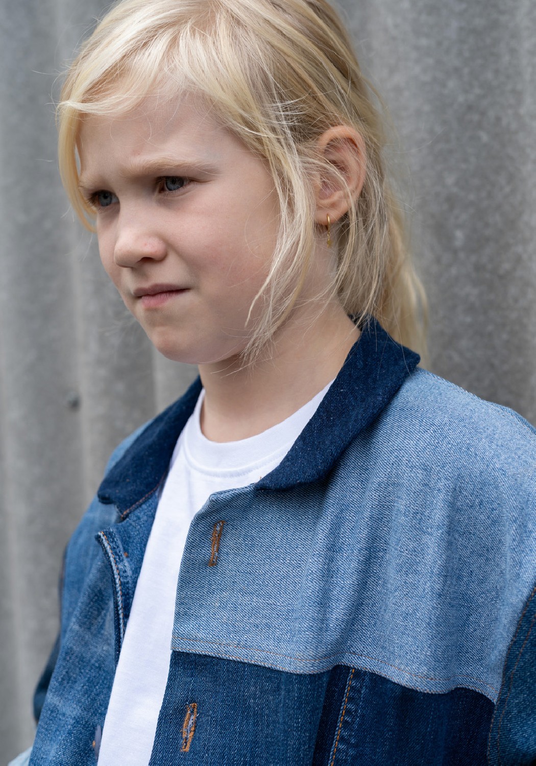 RRREVOLVE x Mini Etiquette Kinderjacke Patchwork Denim