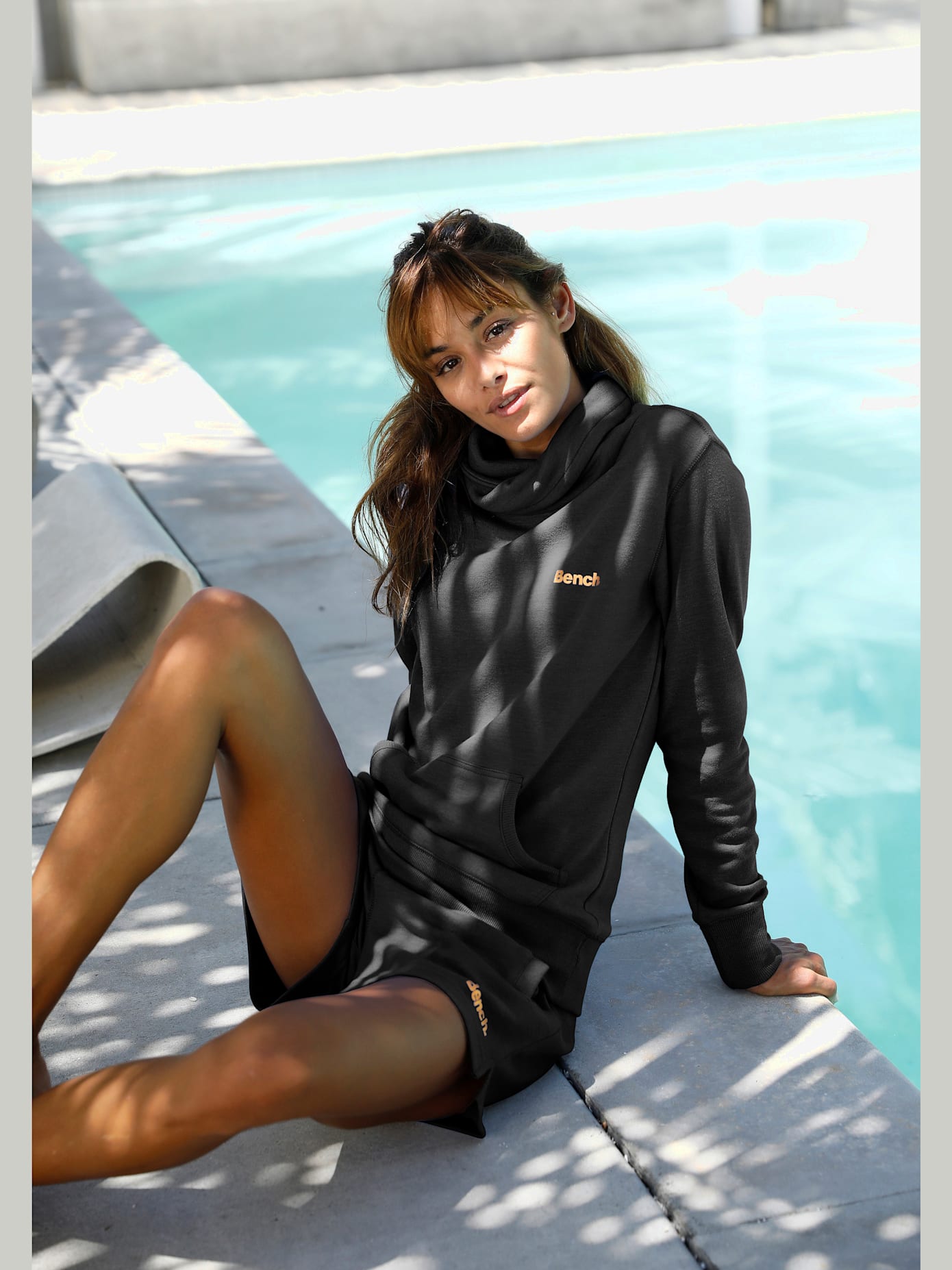 Sweatshirt long sweatshirt d'intérieur avec col à revers