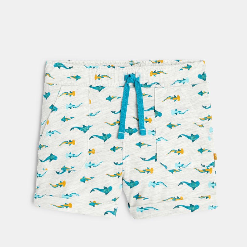 Short en jersey requins gris bébé garçon Gris ou noir