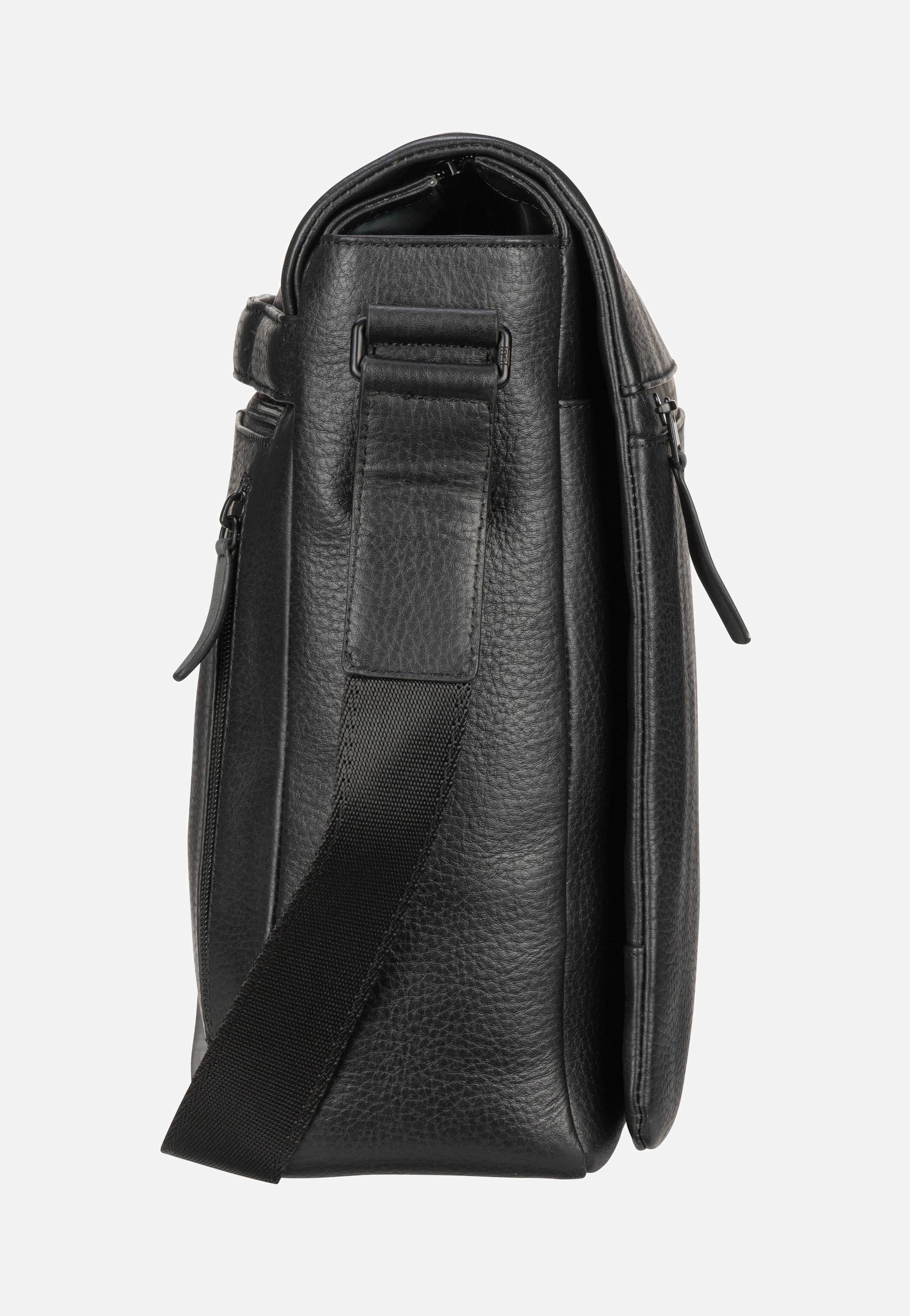 Stockholm Flap L Black - Messenger Bag