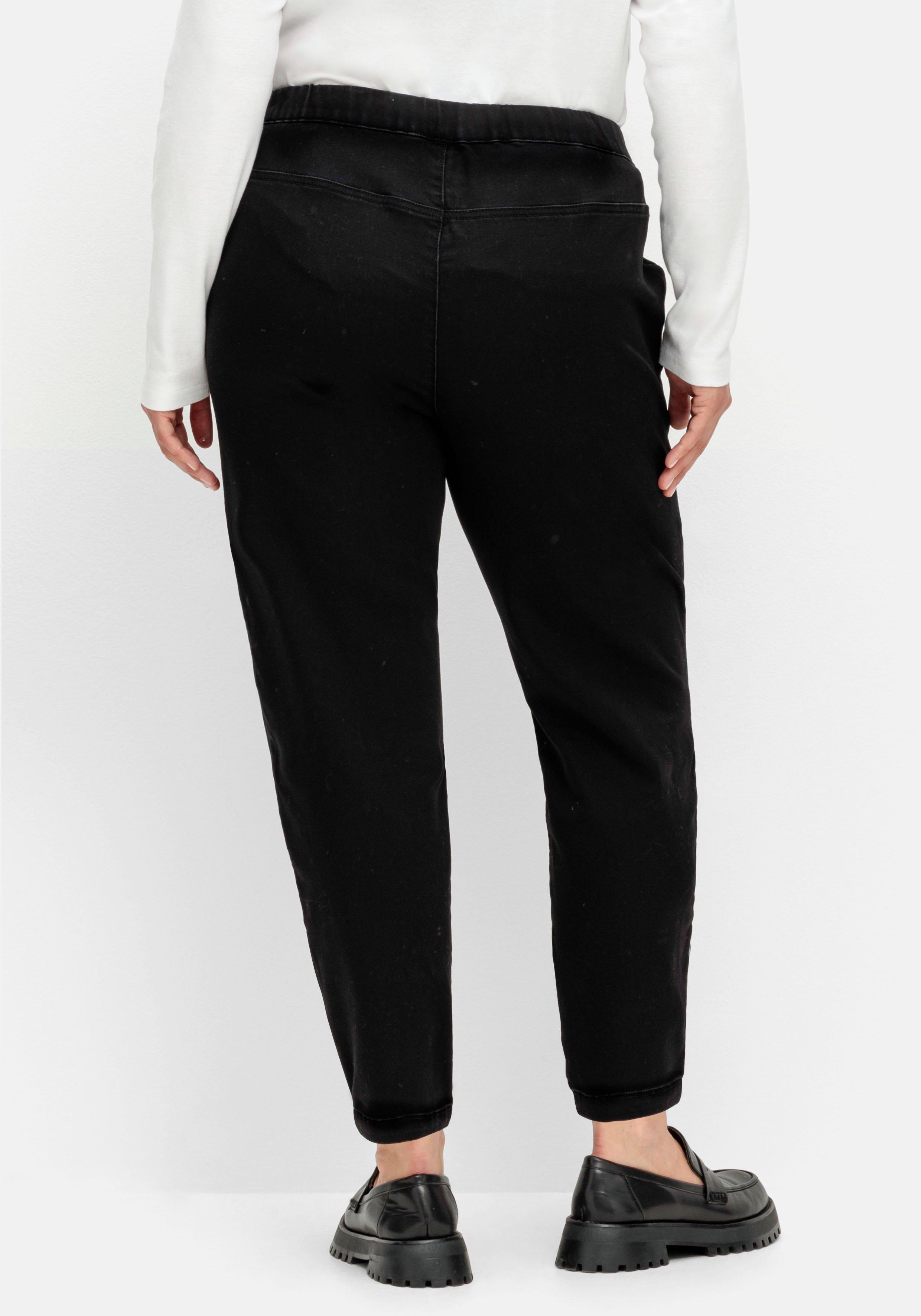 Joggpants aus Sweat-Denim, mit Zierreißverschluss