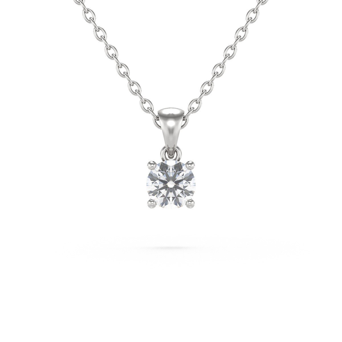 Collier Pendentif Diamant en Argent 925 - Cadeau Saint Valentin Scintillant | Aden