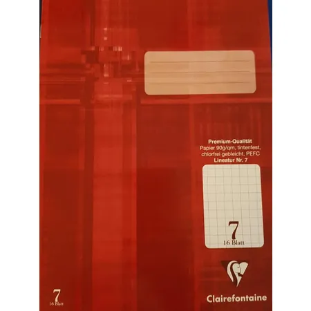 Clairefontaine Premium-Heft A4 Lin. 7, 16 Blatt, 90g/m² satiniertes Papier