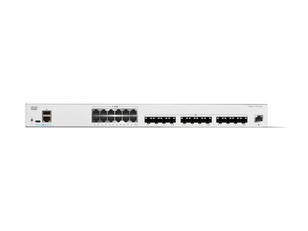 Cisco Catalyst 1300-24XTS - Switch - L3 - smart - 12 x 10 Gigabit Ethernet   12 x 10 Gigabit SFP  - monterbar på stativ
