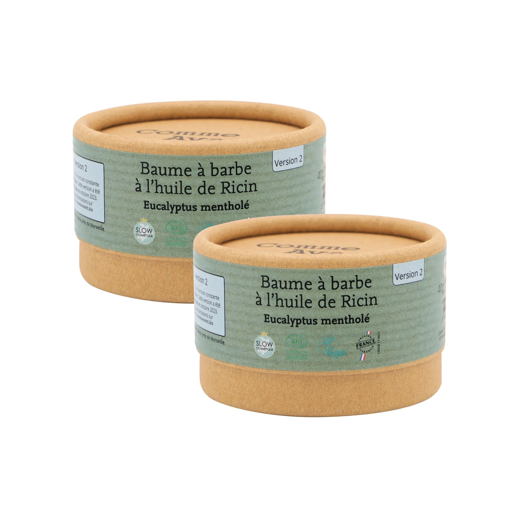 Baume à barbe à l'huile de ricin - Version 2 - 1 baume à barbe - 40g / Brut sans parfum