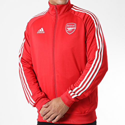 Veste Zippée A Bandes Arsenal FC DNA HF4051 Rouge