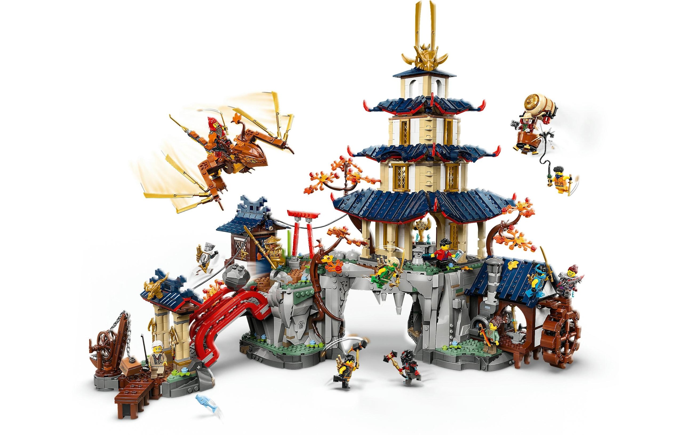 LEGO® Spielbausteine »Ninjago Turnier-Tempelstadt 71814« Interaktives Ninja-Spielset mit drehbarer Wassermühle