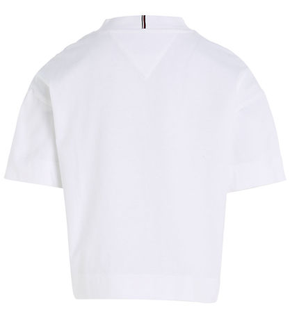Tommy Hilfiger T-Shirt - Monogramm-Pailletten - White m. Paillet