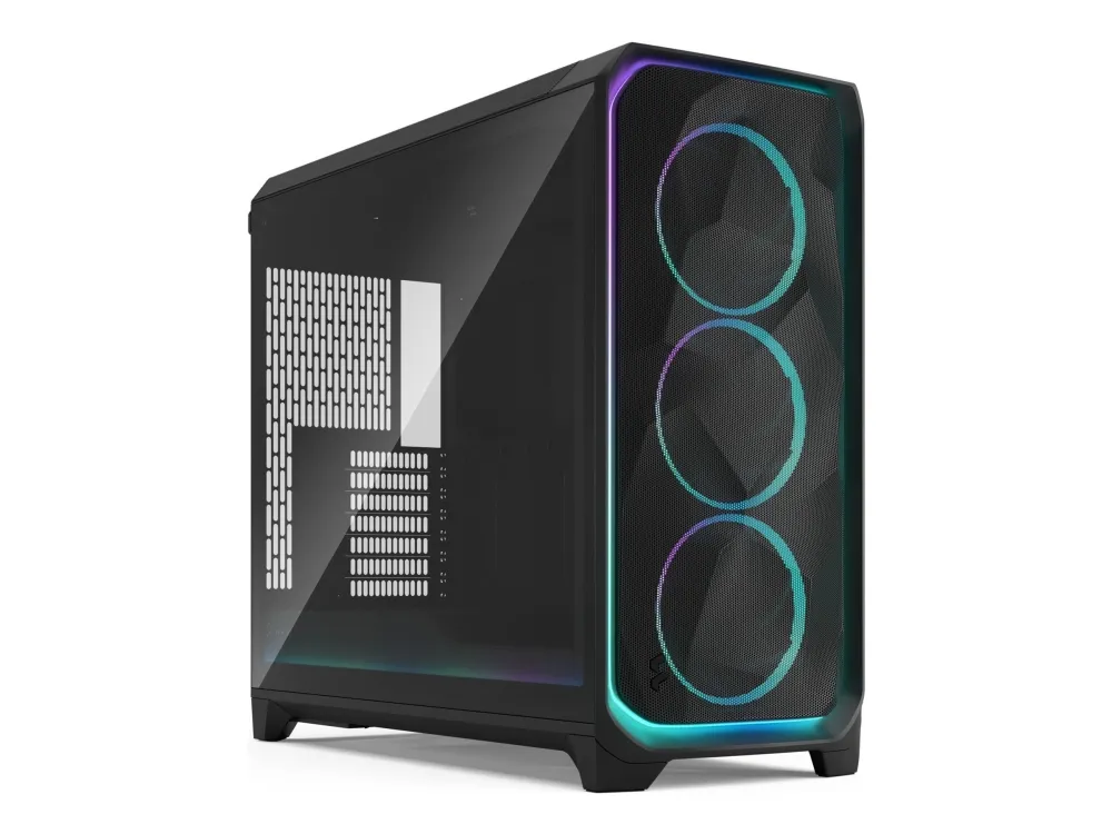 Fractal Design Meshify 3 XL Ambience Pro RGB - Tower - udvidet ATX - ingen strømforsyning (ATX) - sort TG-lystone - USB/Lyd