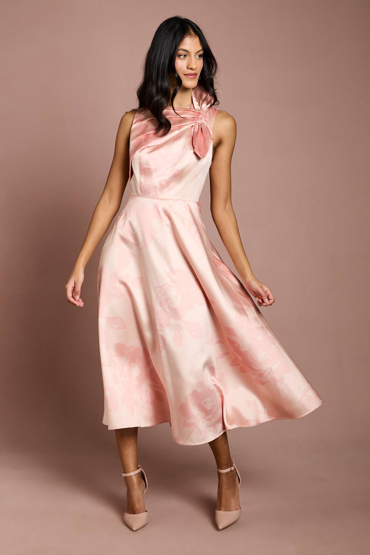 Coast Robe Midi Plissée À Détails Petite