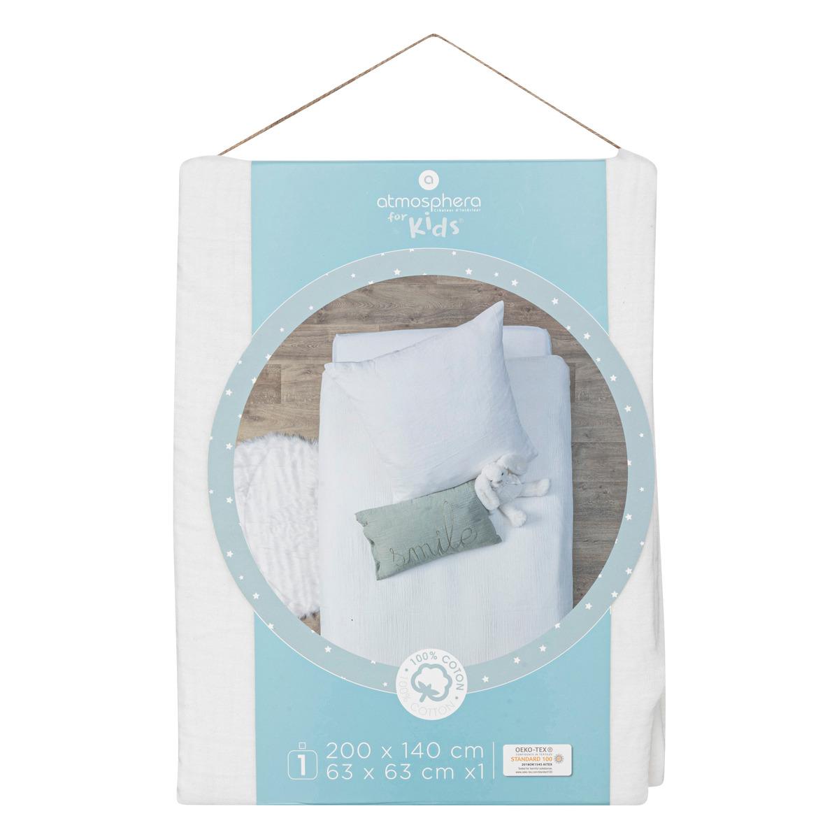 PARURE DOUBLE GAZE COTON BLANC 140X200CM