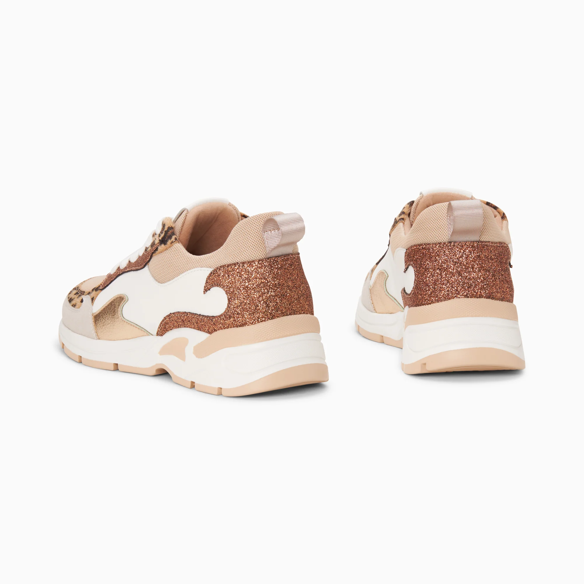 Sneakers-Baskets flamme Nora blanc et bronze
