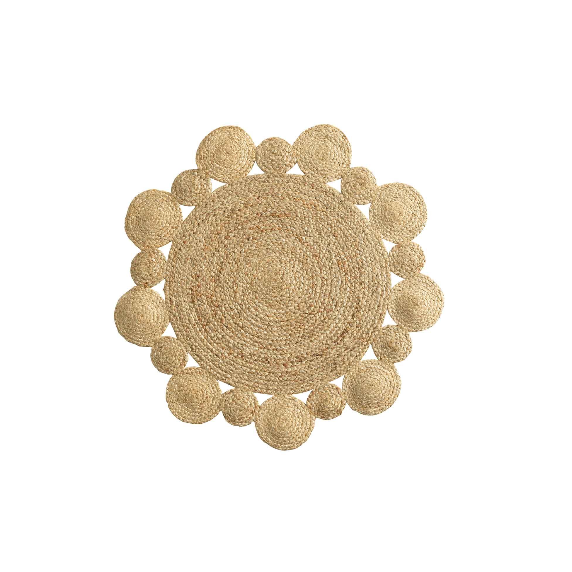 TAPIS ROND D.90CM JUTE AJOURE CORDOU