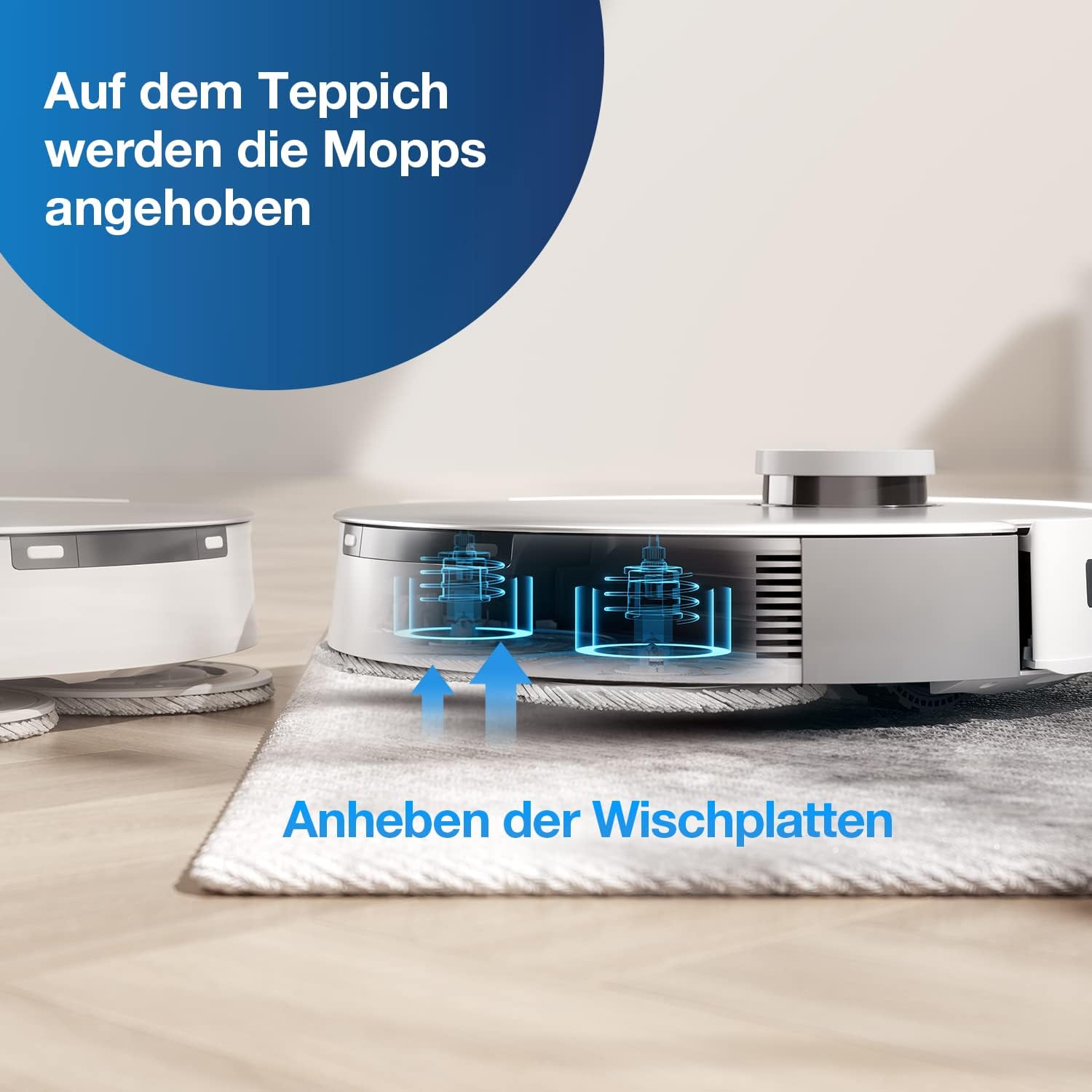 ECOVACS DEEBOT T20 Omni 6000Pa Saugroboter, Auto-Mopp-Hebefunktion, Heißwasser-Mopp-Wäsche und Mopp-Trocknung, selbstentleerend, rotierende Wischpads