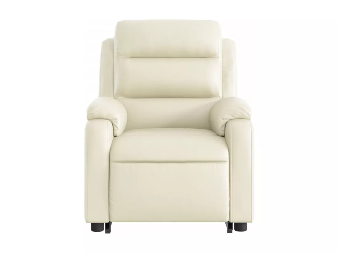 Fauteuil inclinable massant Crème Similicuir