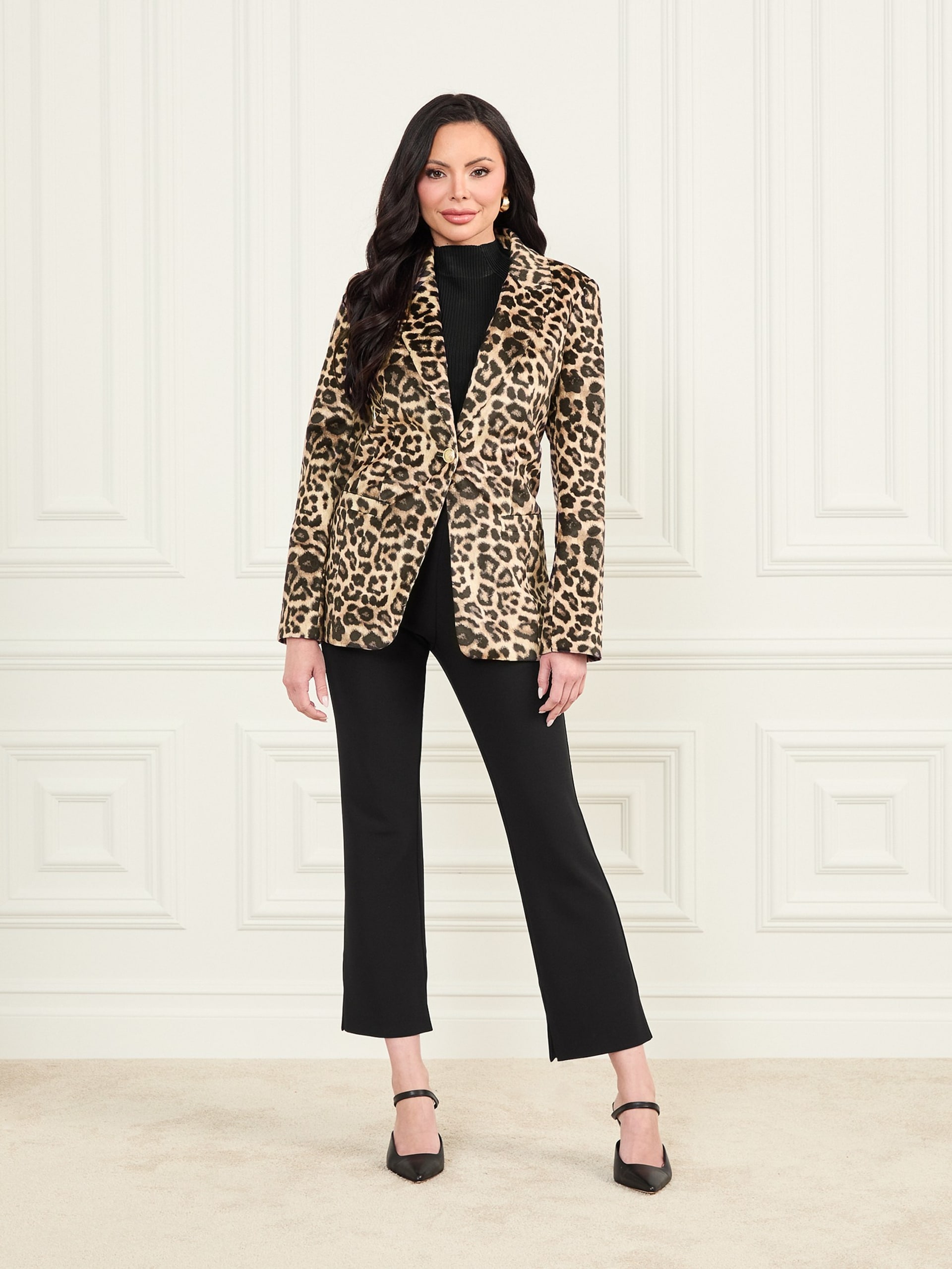 Blazer Pamela de veludo estampado