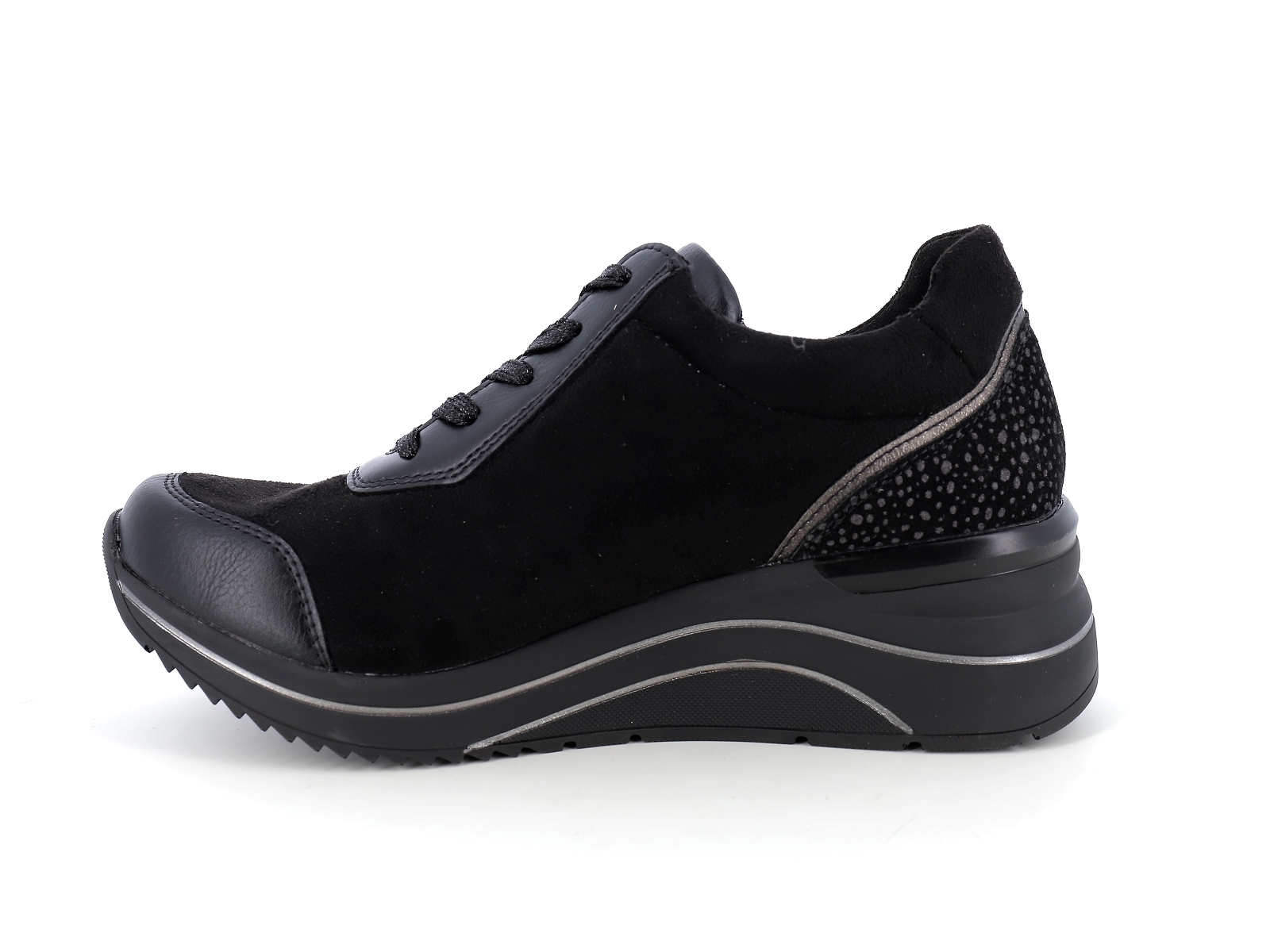 Remonte-D0T01 Matières combinées Noir