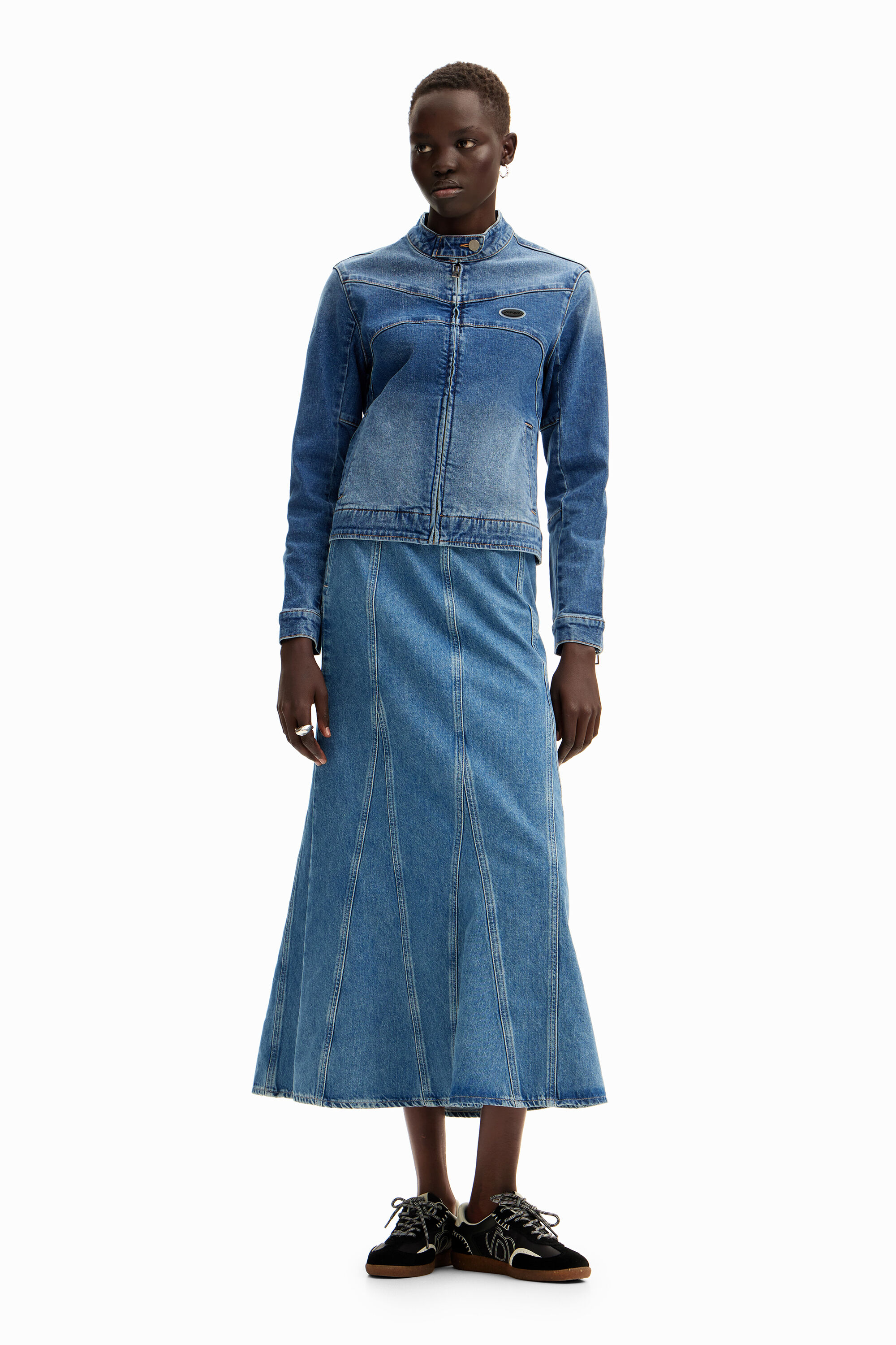 Saia longa de jeans