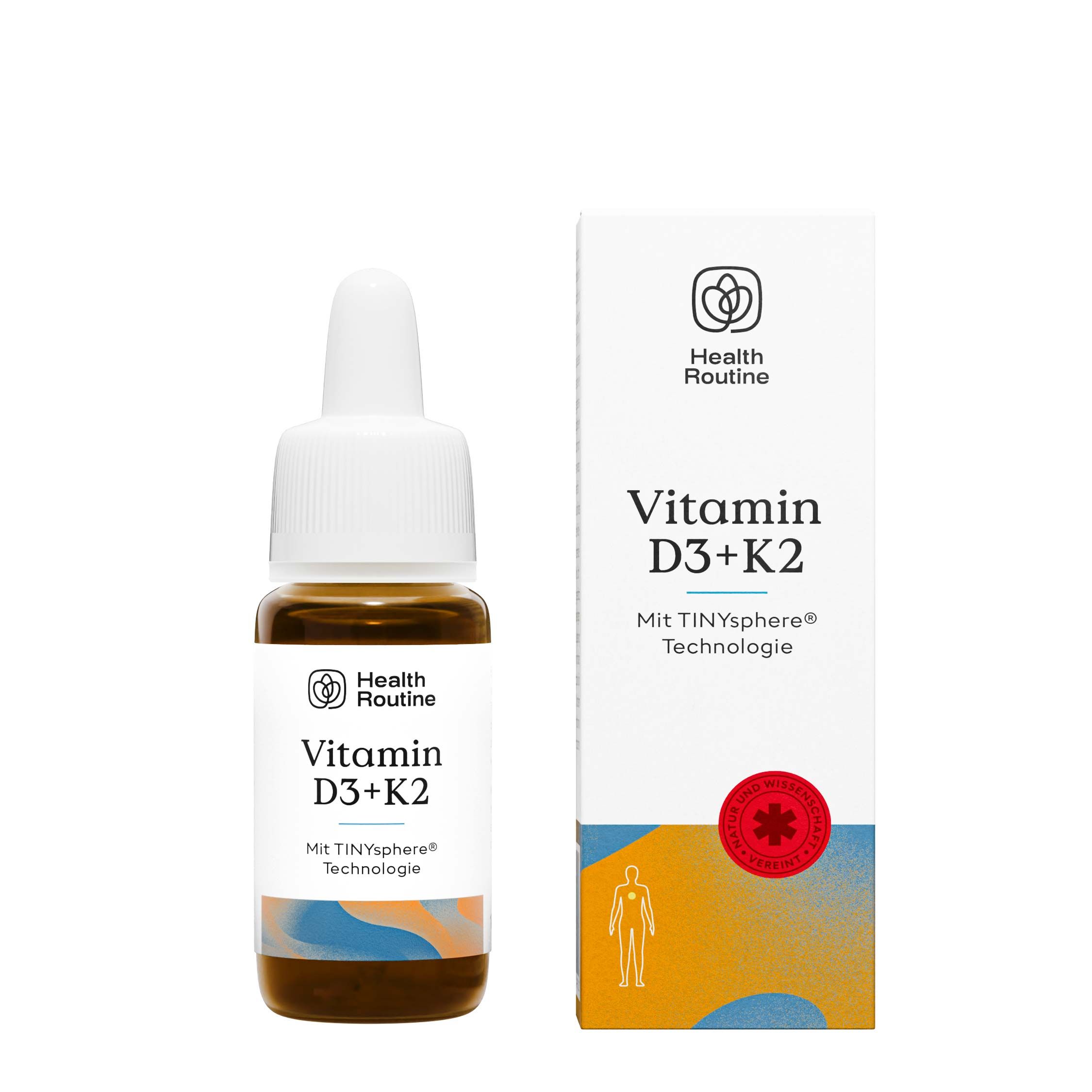 Health Routine Vitamin D3+K2 / 1.000 I.E. pro Topfen