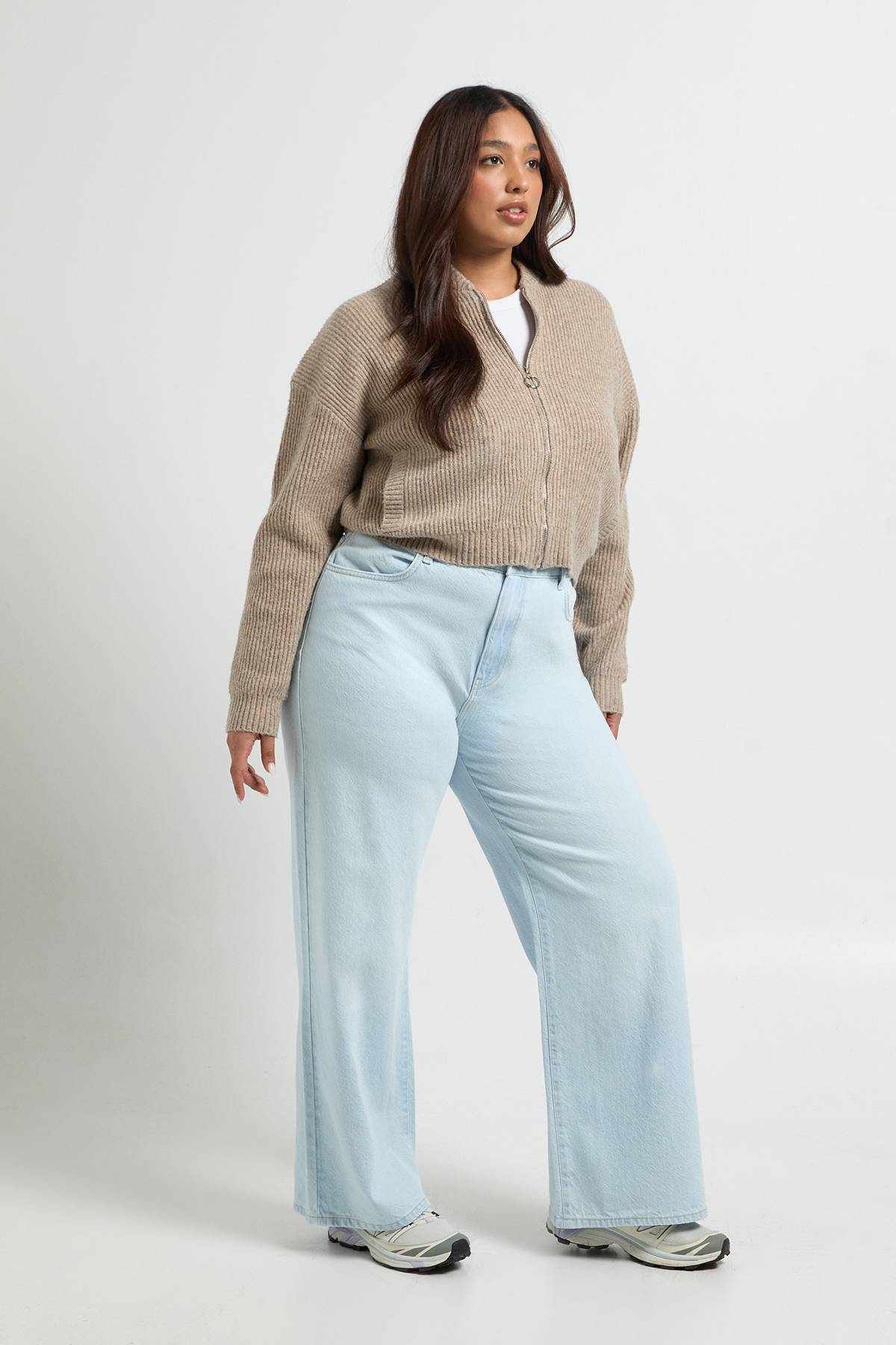 boohoo Jean Taille Haute Coupe Droite Plus Basics