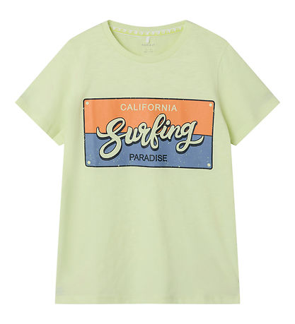 Name It T-Shirt - NkmPfholiday - Limette Cream