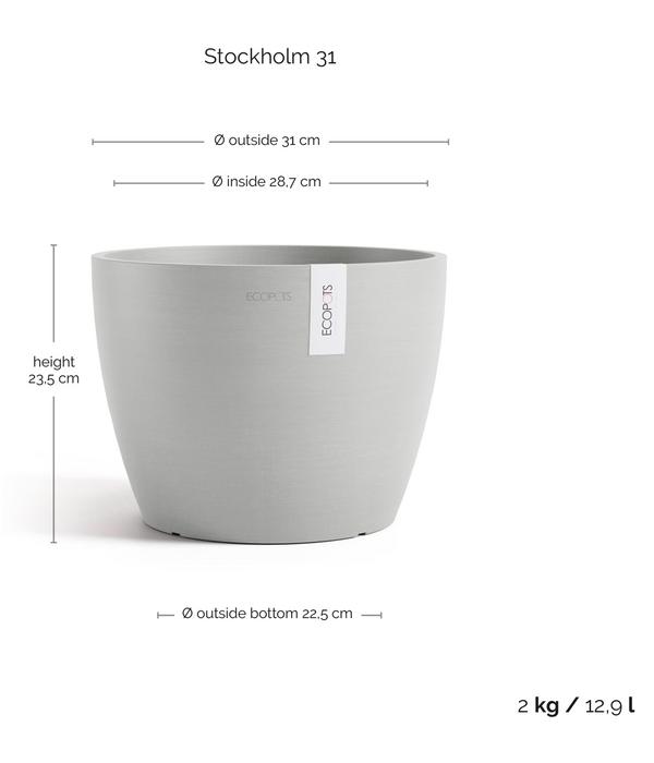 Ecopots Kunststoff-Topf Stockholm, rund