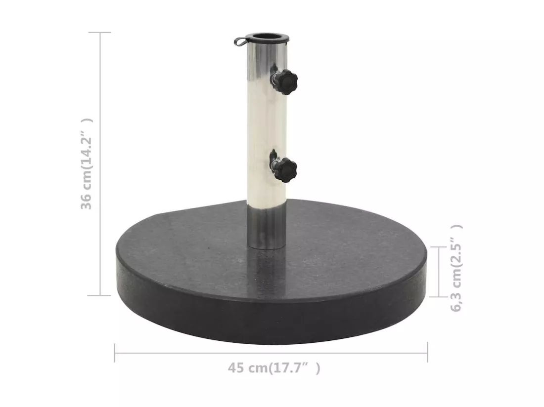 Socle de parasol Granite 28,5 kg Rond Noir