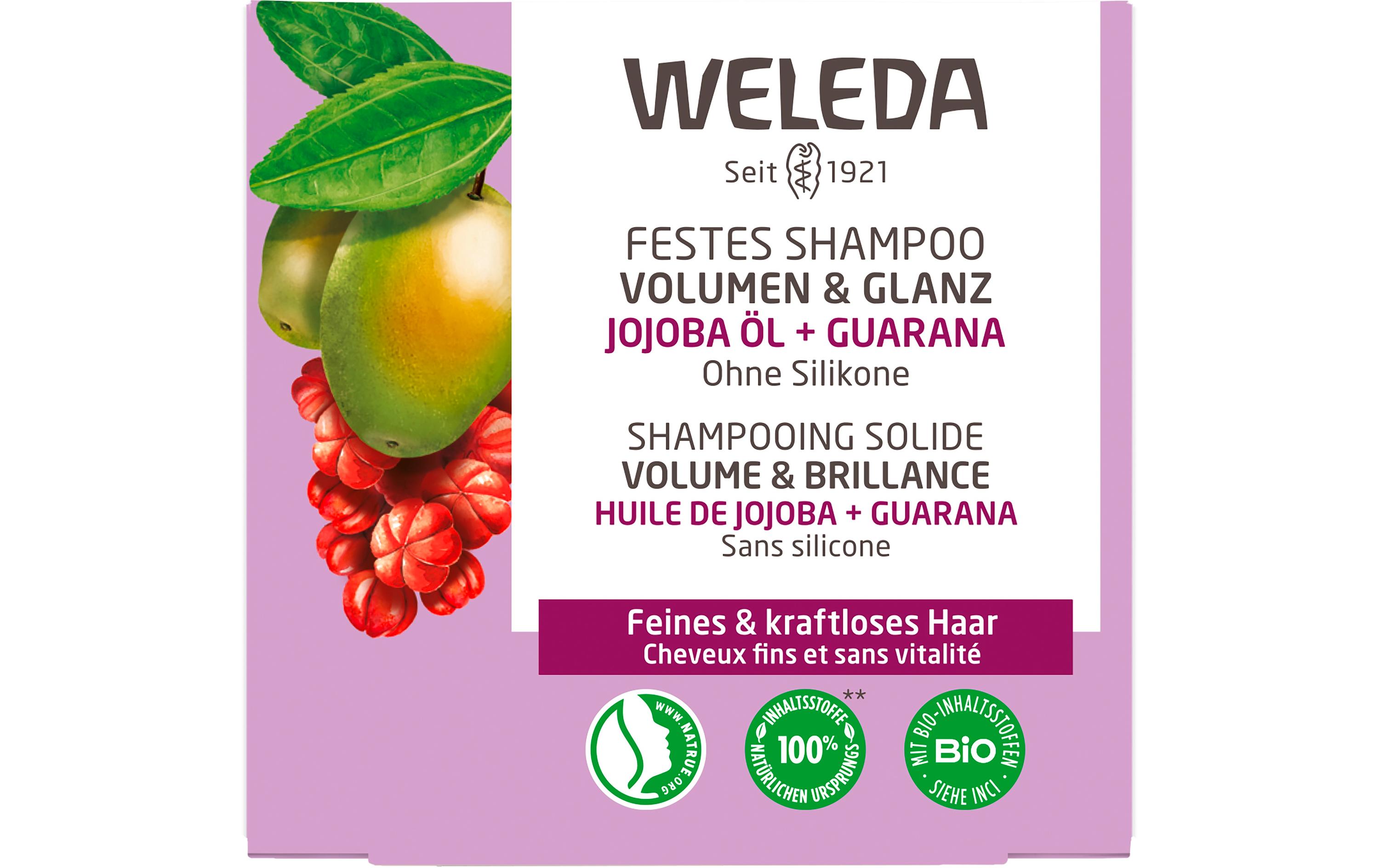 Festes Shampoo Volumen und Glanz 50 gNatürliches Shampoo verleiht kraftvolles Haar, das natürlich glänzt