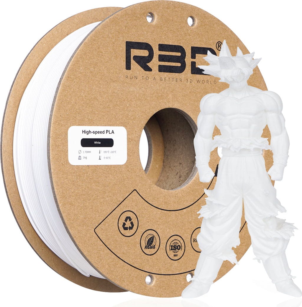 R3D  PLA High-Speed White, 1,75 mm / 1000 g    Für Druckgeschwindigkeiten bis zu 600 mm/s