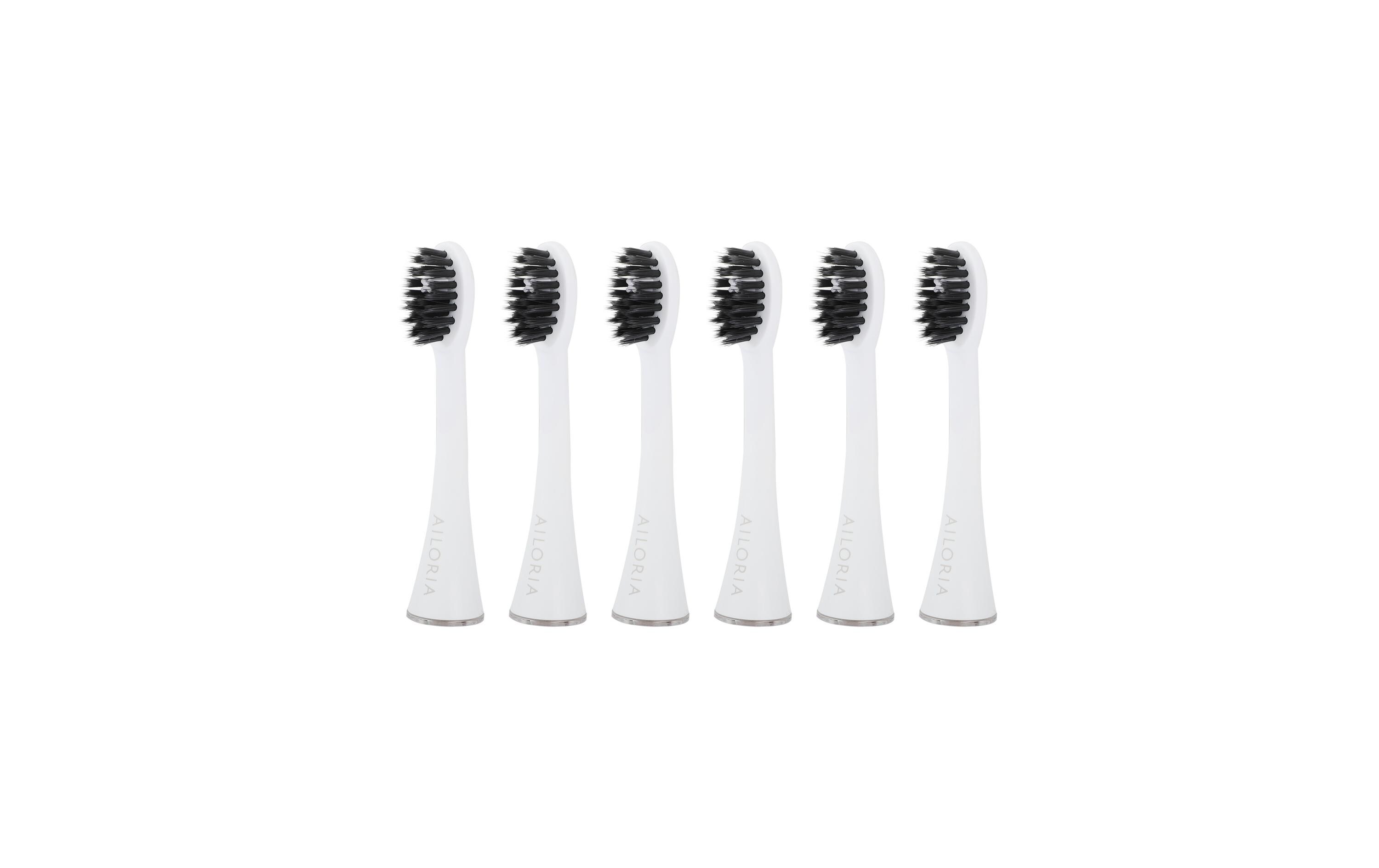 Zahnbürstenkopf Shine Bright Charcoal Weiss, 6 StückErsatz-Bürstenköpfe