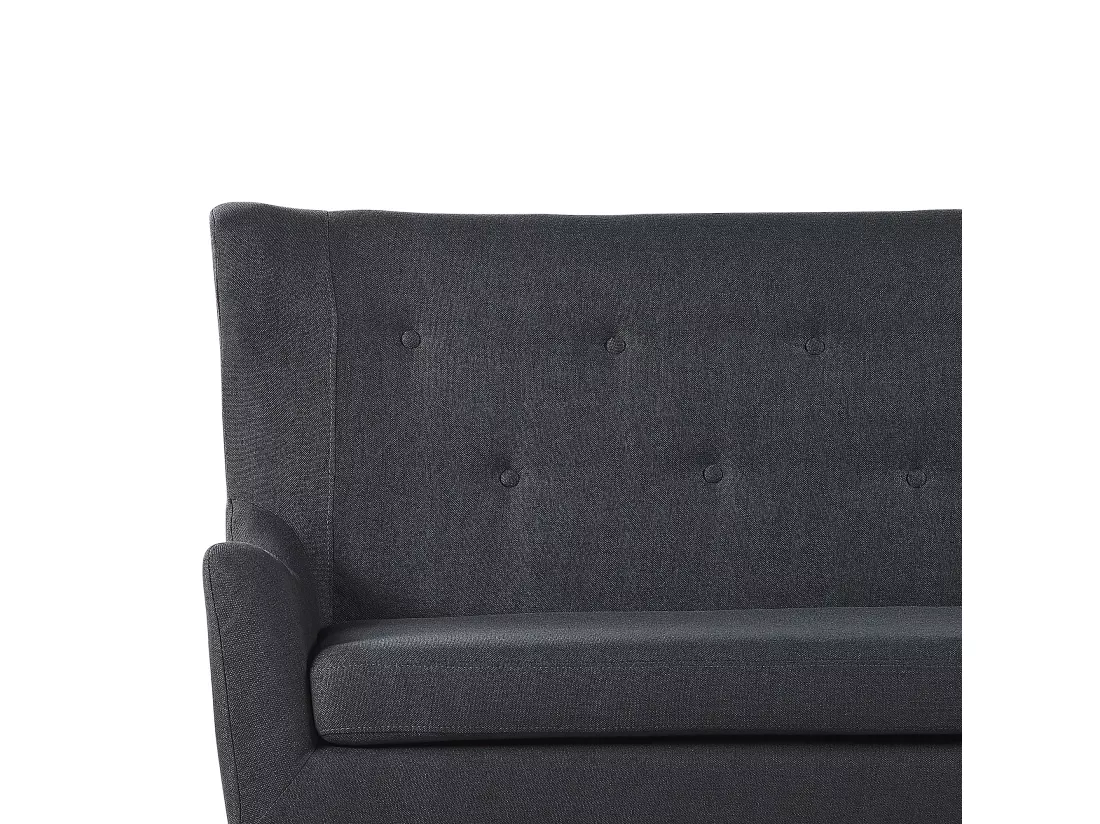 Canapé banquette 2 places en tissu noir SKIBBY