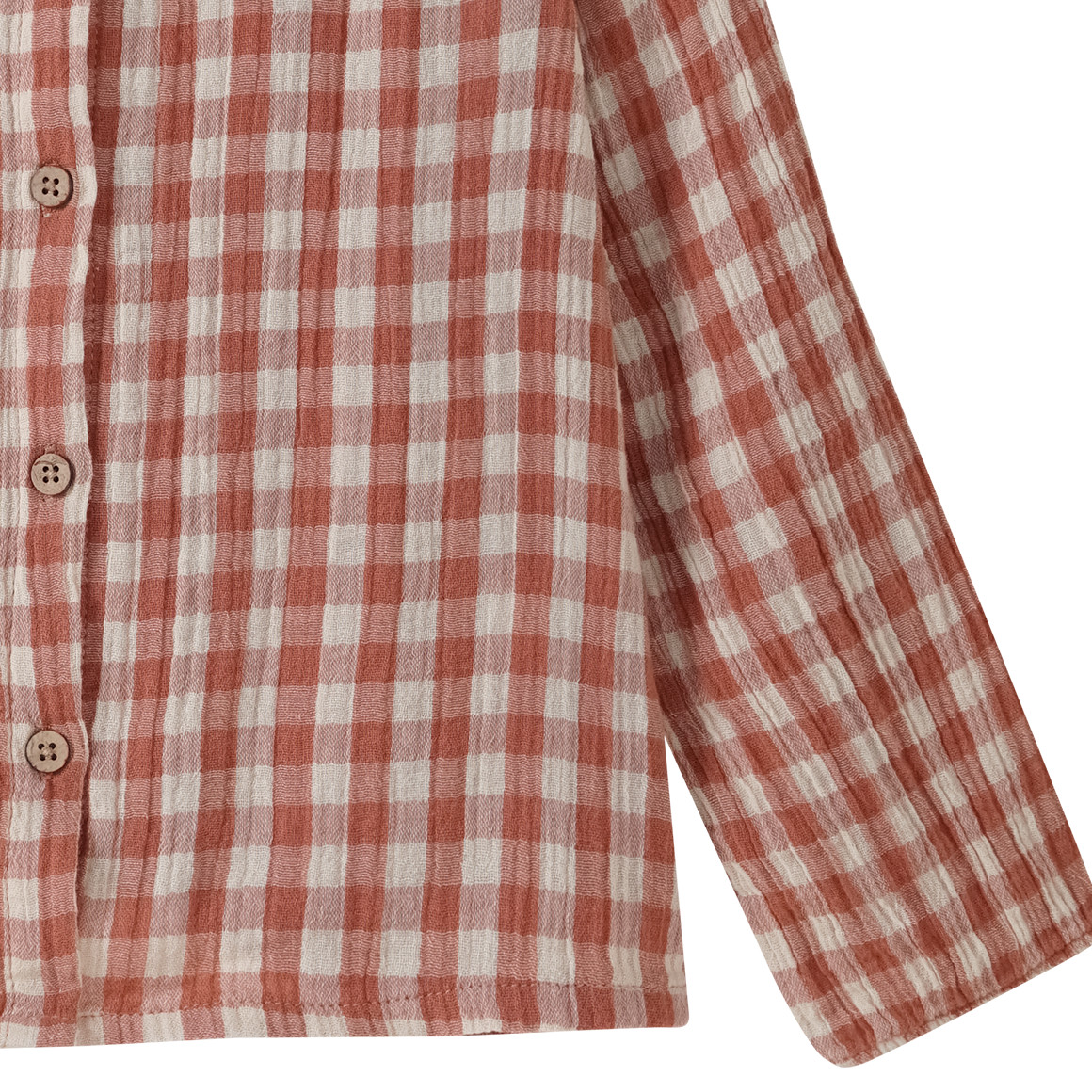 Topolino Pure Collection Mädchen Musselin-Bluse mit Rüschen terracotta / beige