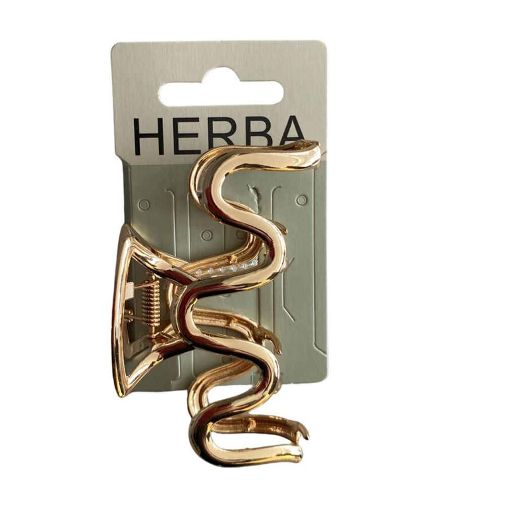 HERBA Klammer Welle<br>1 Stück, 9cm, Metall gold