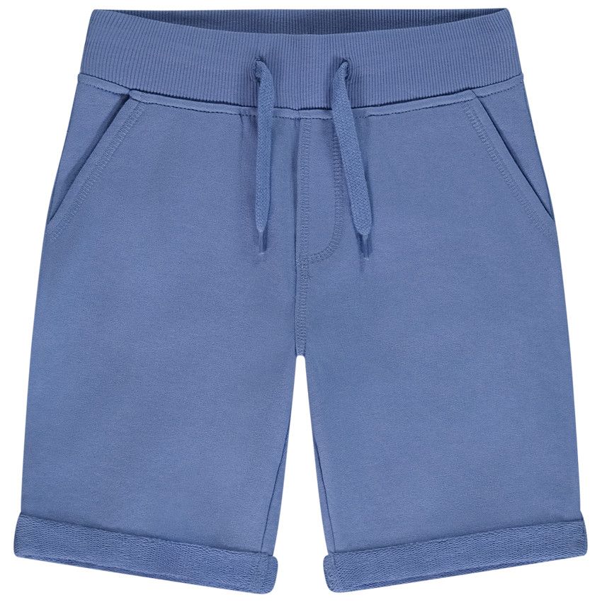 Bermuda en molleton uni pour garçon - Bleu moyen