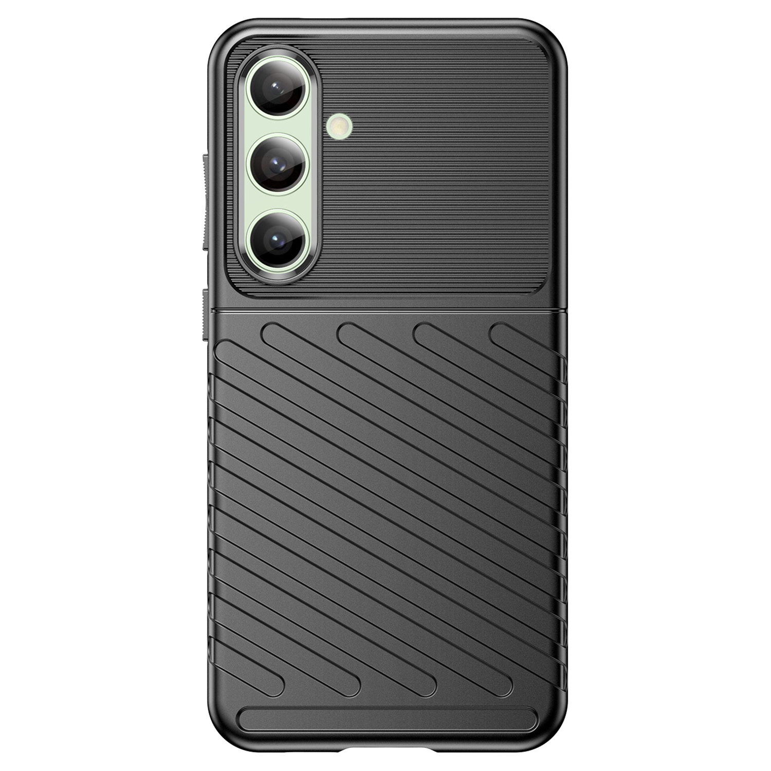 Samsung Galaxy S24 FE Gummi Case Schutzhülle Grip Design - Schwarz