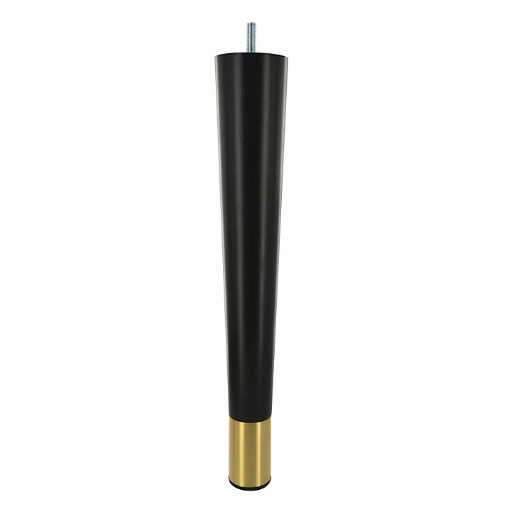 Pied de meuble fuseau en bois noir et doré Interges H. 37 cm