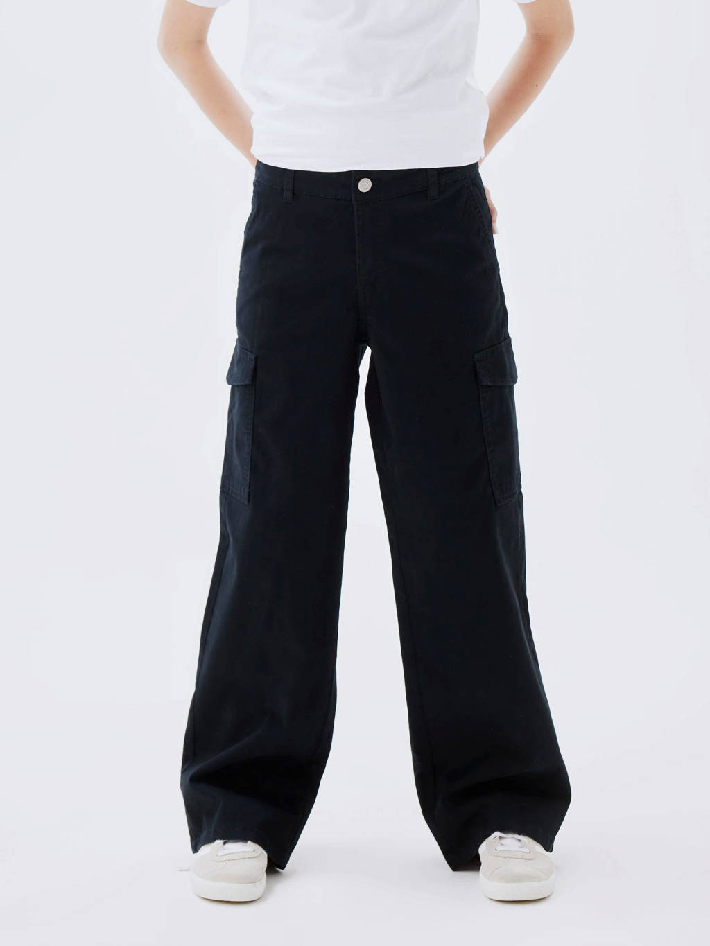 NAME IT wide leg cargobroek NKFROSE zwart