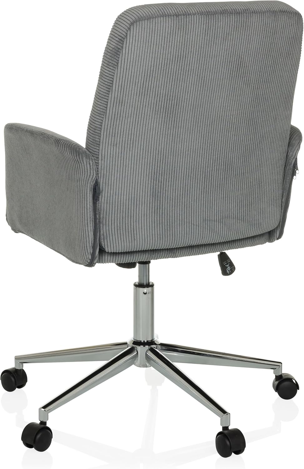 hjh OFFICE Homeoffice Stuhl gepolstert mit Cord-Optik SOLAO Cord Schreibtischstuhl Drehstuhl mit Rollen höhenverstellbar, Grau