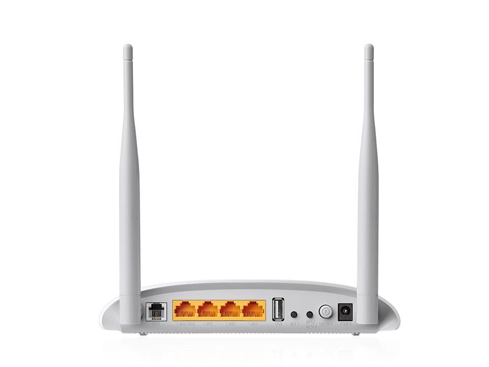 TP-Link TD-W9970 300Mbps trådløs N ADSL2-modemrouter, USB, hvid